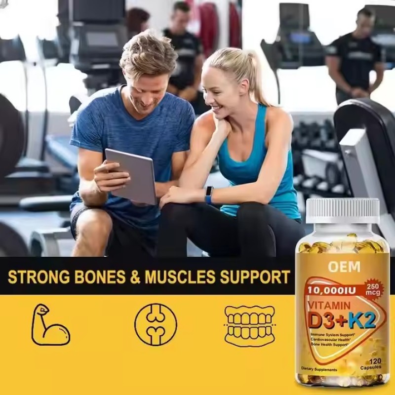 Vitamin D3 + K2 Supplement Soft Capsules Muscle and Bone Supplements Immunity boost Multivitamin for Pregnant Women