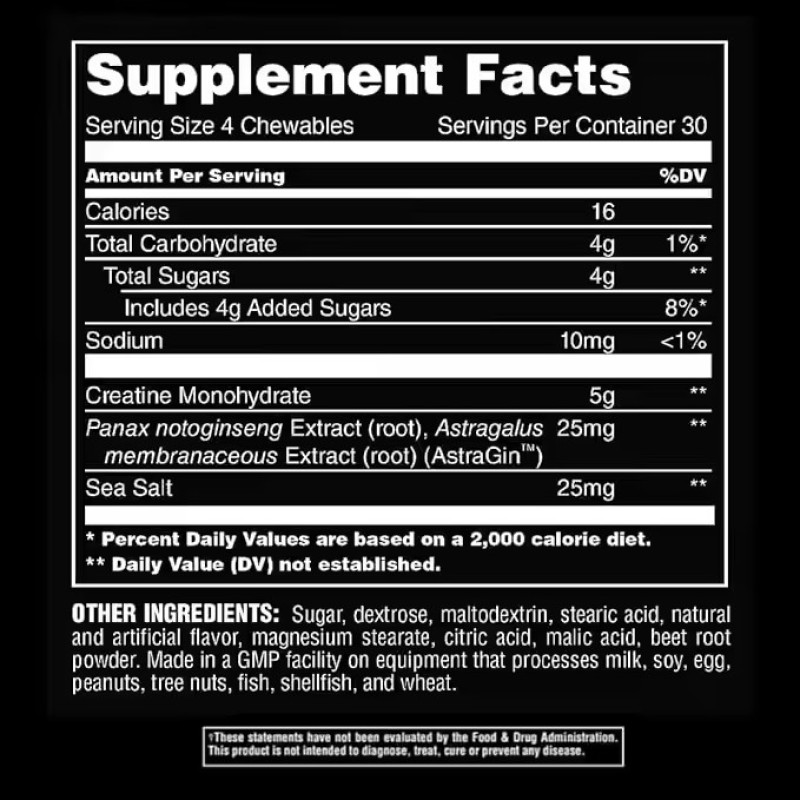 High-Quality Muscle Strength Endurance Easy to Absorb  Reduce Muscle Damage and Soreness Creatine Chewable Tablets