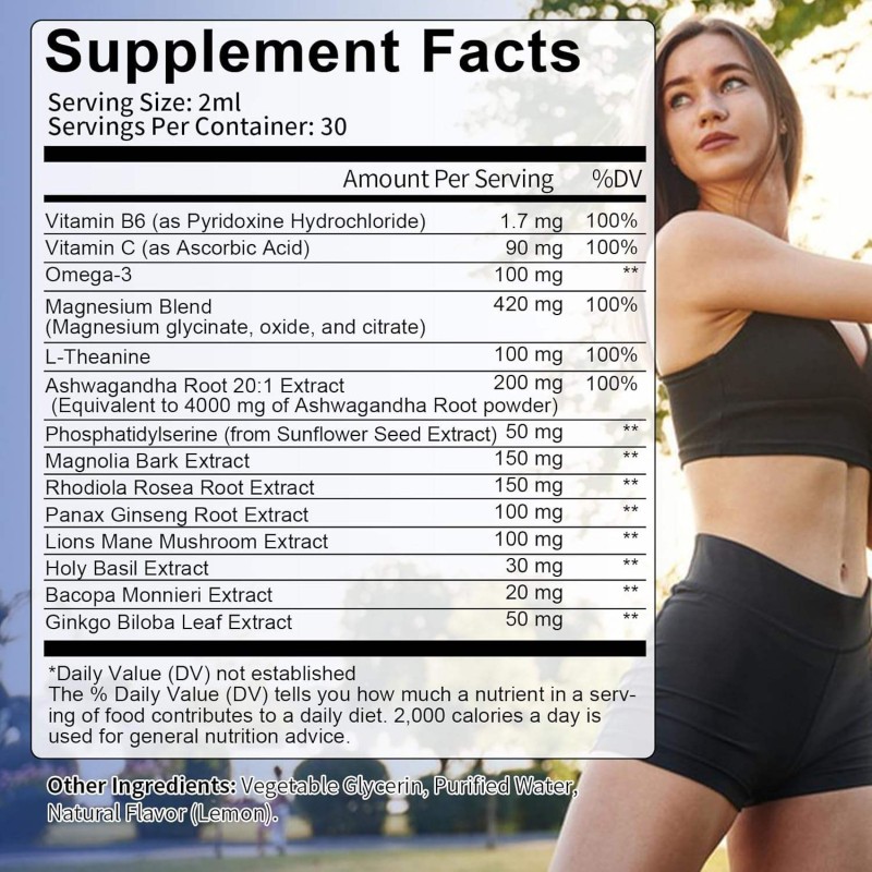 OEM Cortisol Liquid Drops Supplement for Hormone Balance, Magnesium & Phosphatidylserine for Women