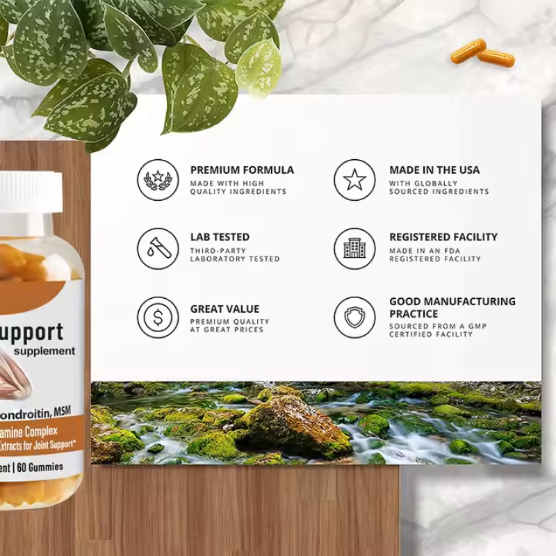 Turmeric Glucosamine Chondroitin MSM Joint Support Gummies for Adults - Anti-Inflammatory Relief & Mobility Enhancement