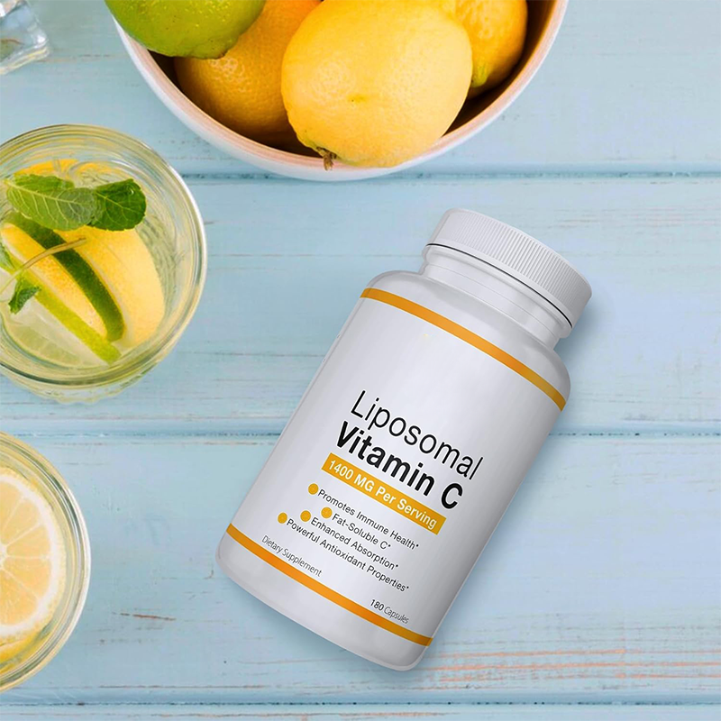 Adult Liposomal Vitamin C Supplements - Immune-Boosting Herbal Dietary Capsules for Wellness
