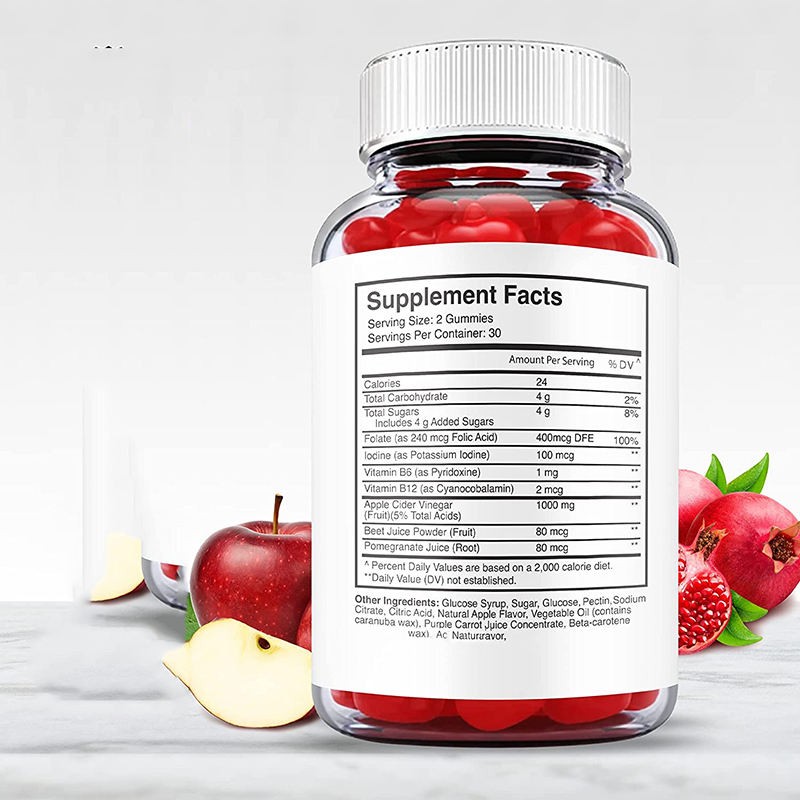 OEM Keto BHB + ACV Dual-Action Pomegranate Gummies - Promotes Fat Metabolism, Controls Appetite, Suitable for Ketogenic Adults