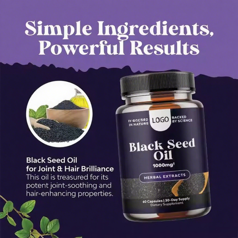 Vegan Black Seed Oil Capsules Omega Antioxidants Hair Growth Immune Support Nigella Sativa Cumin  Capsules
