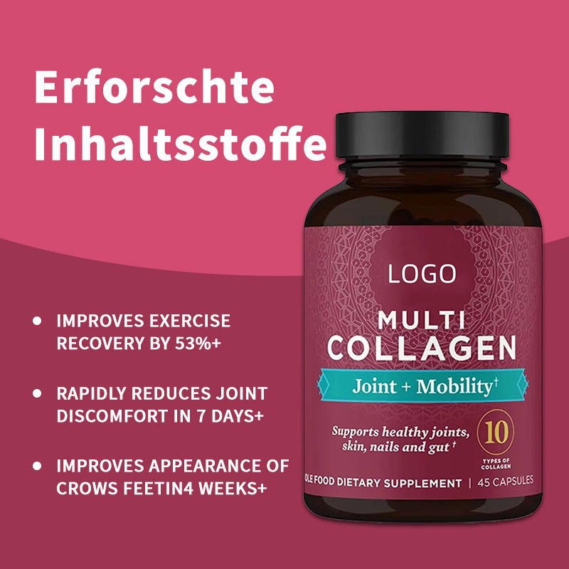 Private Label Collagen Peptide Capsules for Skin and Joint Support Vegan Beauty Supplement Capsules