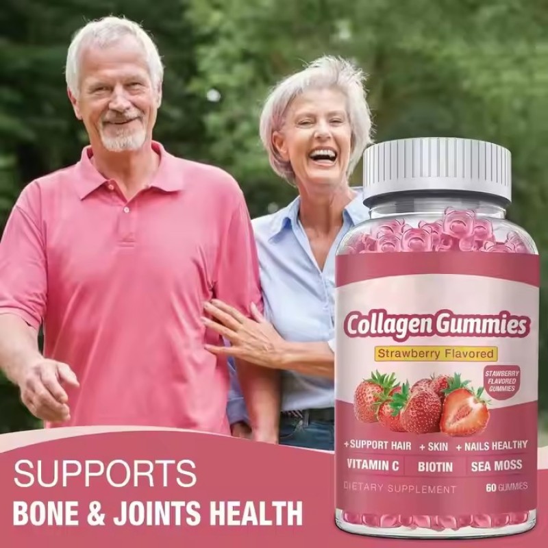 Customized Enhanced Collagen Biotin Hyaluronic Acid Multiple Vitamins Irish Sea Moss Vegetarian Gummies Supplement