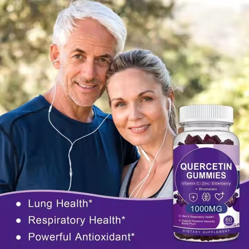 Quercetin Extract Gummy Immune Support Enhancer Adult Cardiovascular and Respiratory Health Energy Supplement