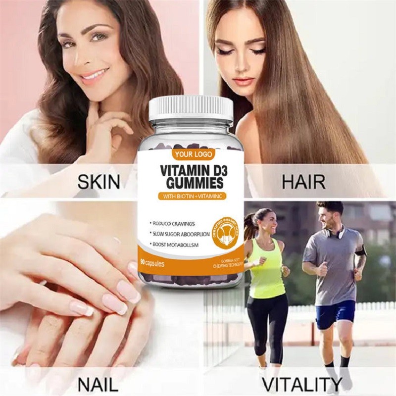 Calcium Vitamin D3 K2 Gummies Supplement Private Label Gummy Vitamin D3 Gummies