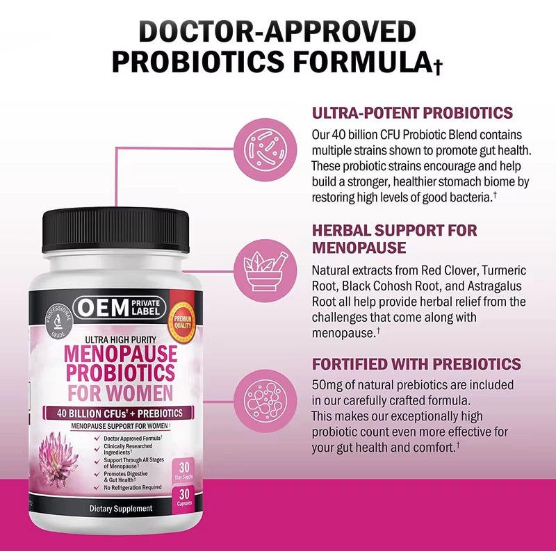 OEM Probiotic Capsules for Menopause Relief and PMS Support