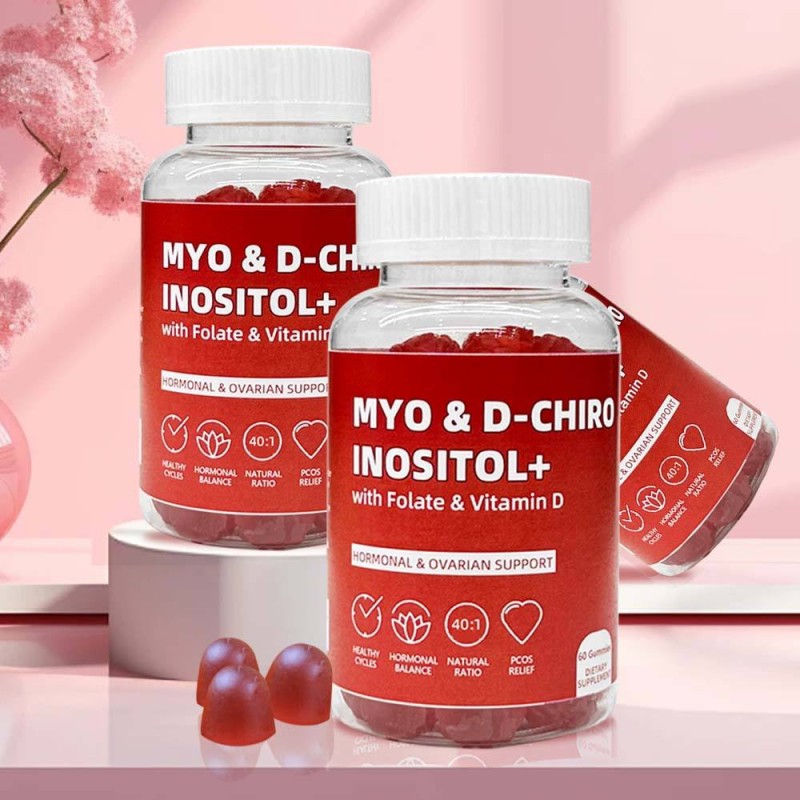 Women's Fertility Gummies with Myo-Inositol and D-Chiro Inositol Ratio for Hormone Balance and Prenatal Support