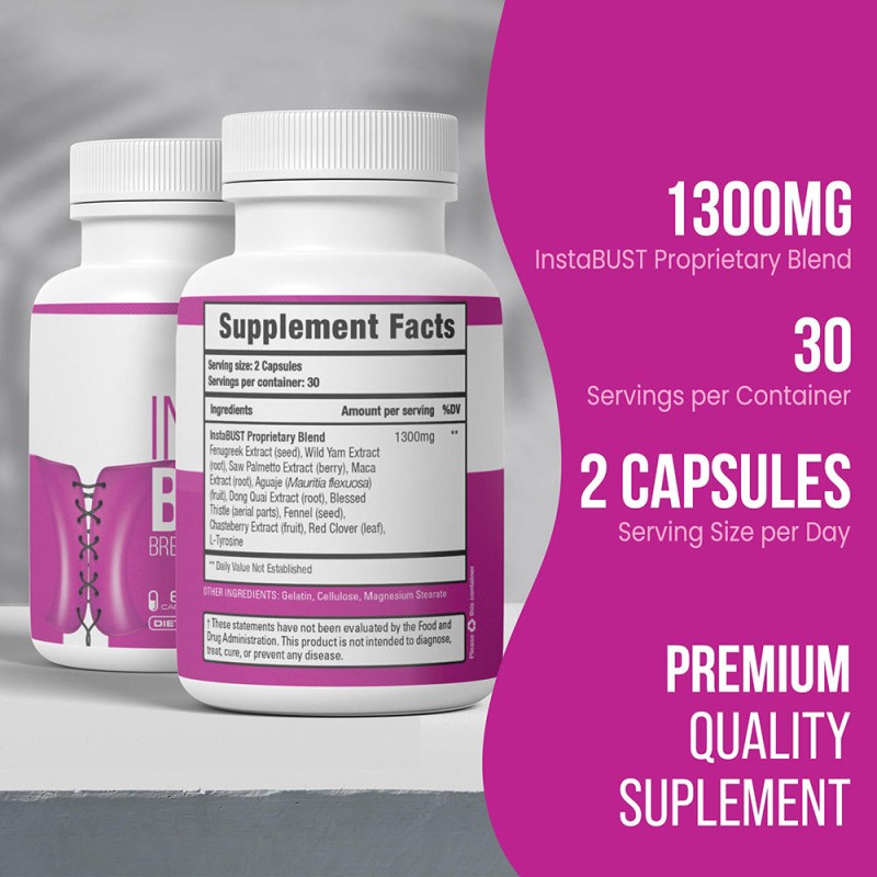 Herbal Breast Enlargement Capsules -  Maca & Saw Palmetto Blend, Natural Bust Enhancement for Women