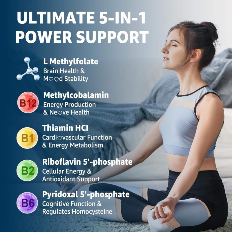 15mg L-Methylfolate Gummies W/ Methyl B12 & B Complex - MTHFR Support, Homocysteine Balance & Cognition - Methylated Vitamins