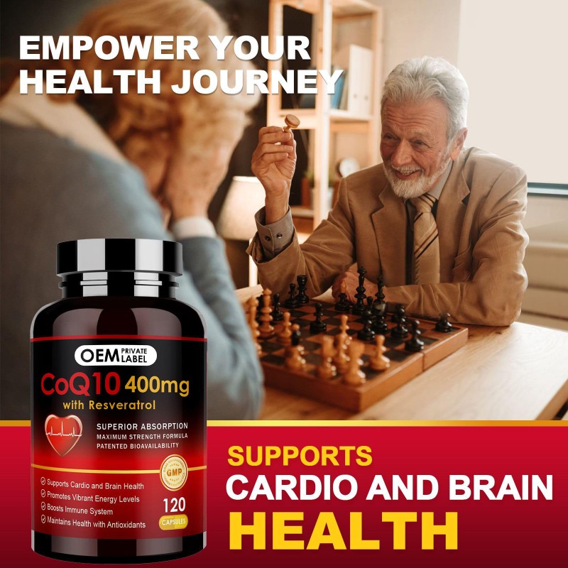 OEM Premium  CoQ10 Capsules with Trans-Resveratrol, PQQ, Vitamin E & BioPerine  Heart Health & Energy Boost