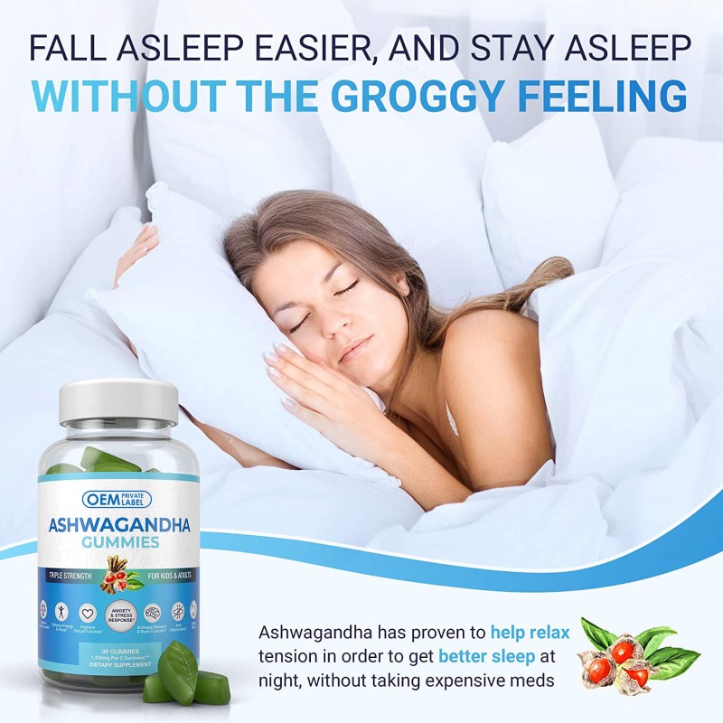 OEM Customized Gummies Designed for Active Sleep, Relaxation, Immune Support, and Energy Boost.