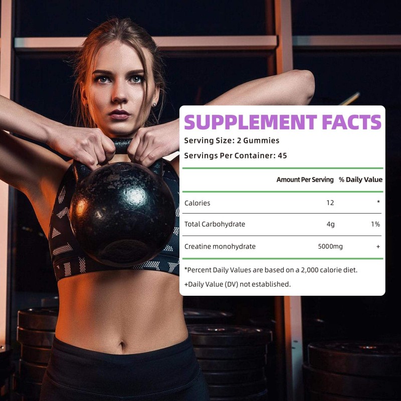 Private Label Pre Workout Supplement Creatine Monohydrate Energy Gummy Creatine Gummies for Muscle Growth
