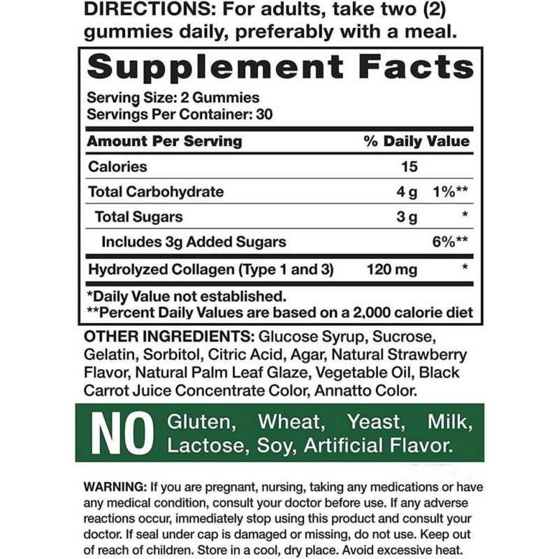 Vitamin Supplements, Protein, Collagen, Gummy Candy, Men's Hair Growth, Skin