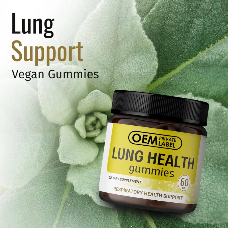 OEM Mullein Leaf Extract Gummies for Lung Health  Detox & Support