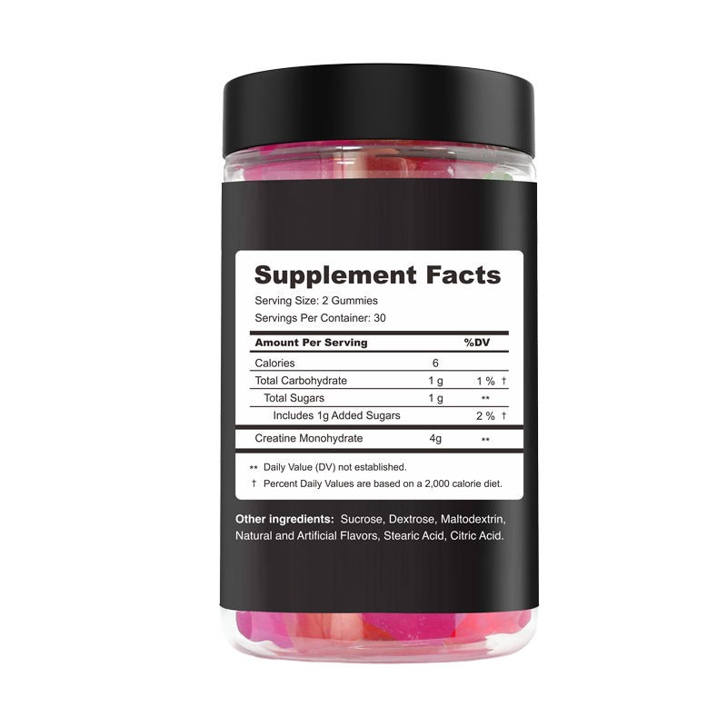 Creatine Monohydrate Gummies 60Pcs - Muscle Strength, Endurance & Energy Boost