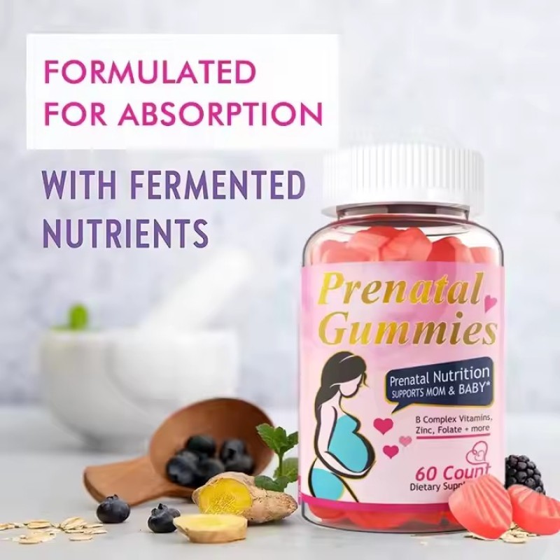 OEM/ODM/OBM Organic Fertility Gummies Supplements Aid Ovulation Prenatal Folic Acid Multivitamins Fertility Support Gummies