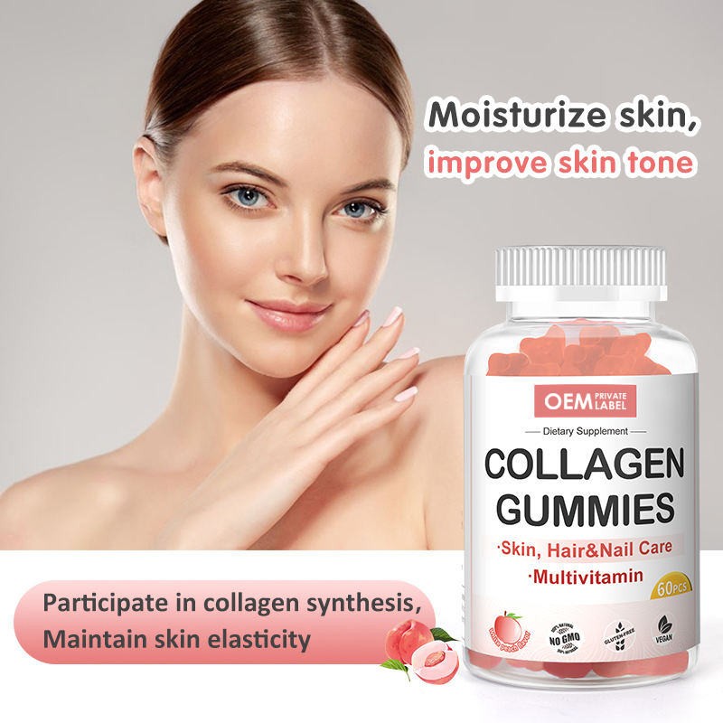 Vegan Biotin Collagen Gummies for Hair Growth and Skin Radiance with Vitamin C 60 Gummies