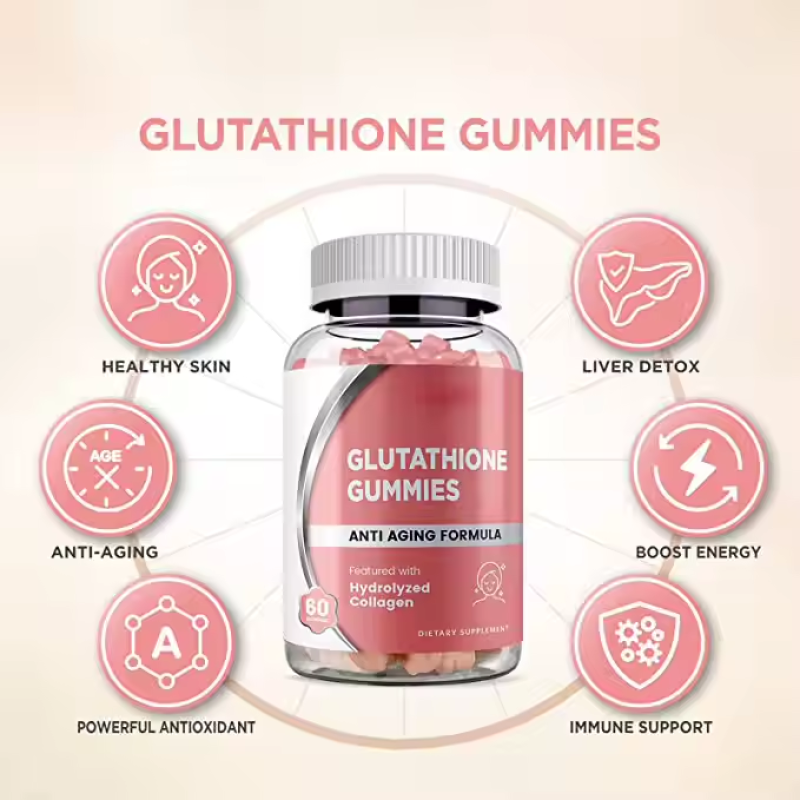 Premium Glutathione & Collagen Gummies for Skin Whitening Anti-Aging Antioxidant Boost - Women's Dietary Supplement