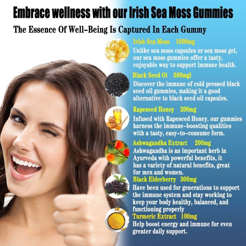 OEM Sea Moss Gummies for Sleep & Wellness | Herbal Supplement with Bladderwrack, Burdock Root, Elderberry