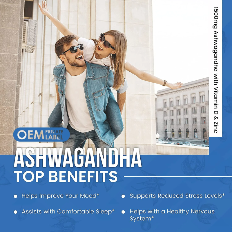 Private Label KSM-66 Ashwagandha Gummies with GABA for Sleep Support and Stress Relief Vegan Supplement