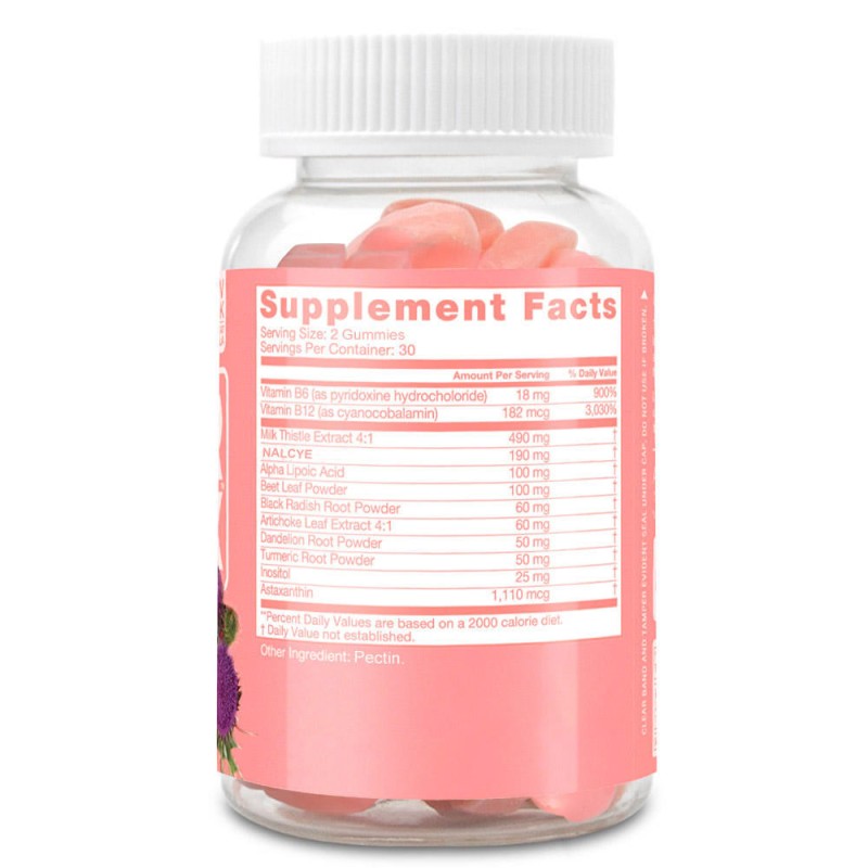 Organic Vegan Liver Detox Gummies with Milk Thistle Extract & Zinc Herbal Liver Cleanse Supplement