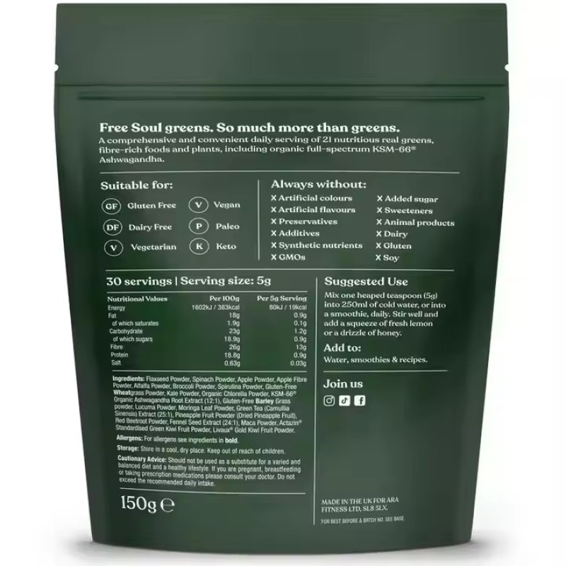 Super Greens 21-Ingredient Vegan Probiotic Supplement Keto-Friendly Multivitamin for Gut Health Improvement Beauty Product for