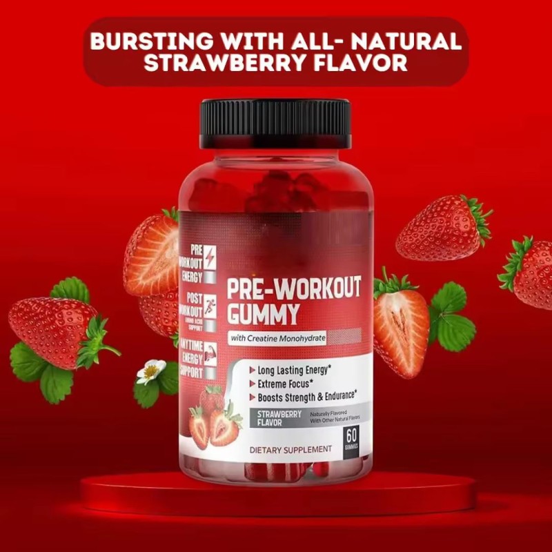 Creatine Monohydrate Gummies - Fast-Dissolving Pre-Workout Muscle Fuel with Electrolyte Synergy