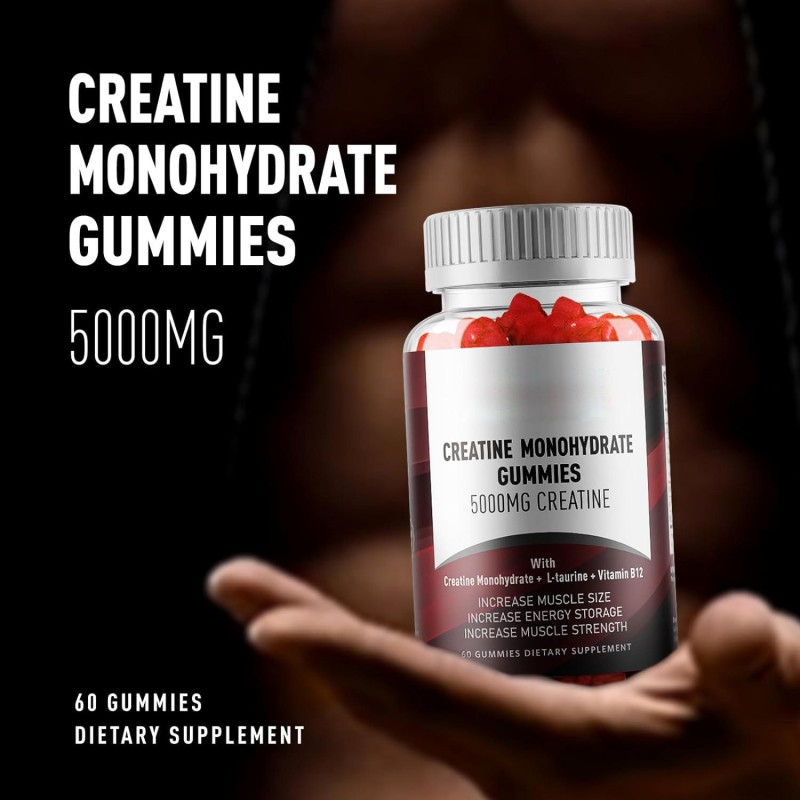 OEM/ODM Vegan Creatine Monohydrate Gummies - Pre Workout Energy Boost, Muscle Growth Support
