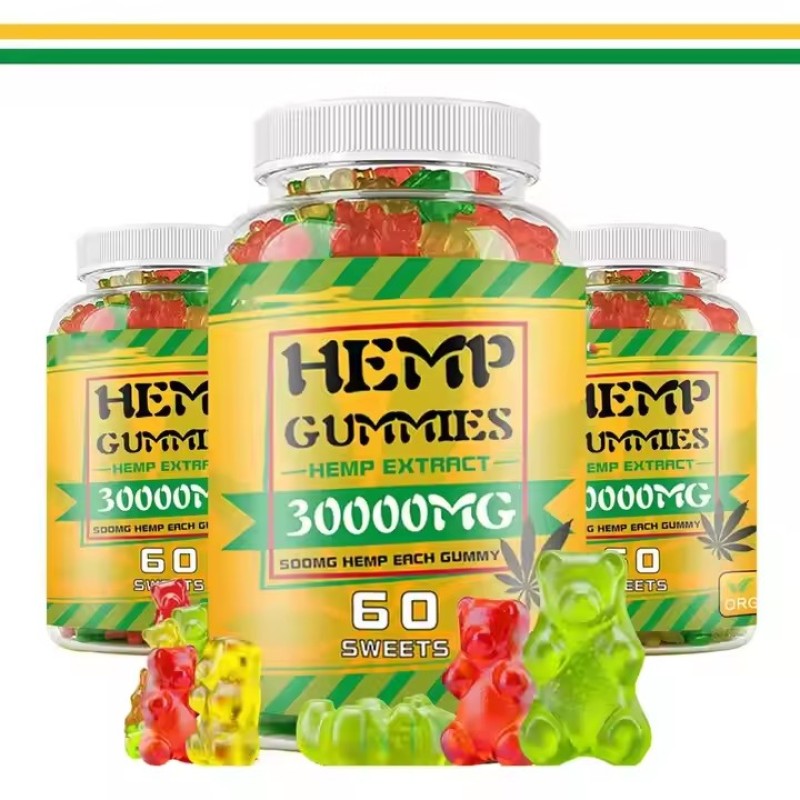 3000Mg Hemp Gummies with Vitamin E and B Supplements Sugar-Free Immune System Boost for Adults Brain Development