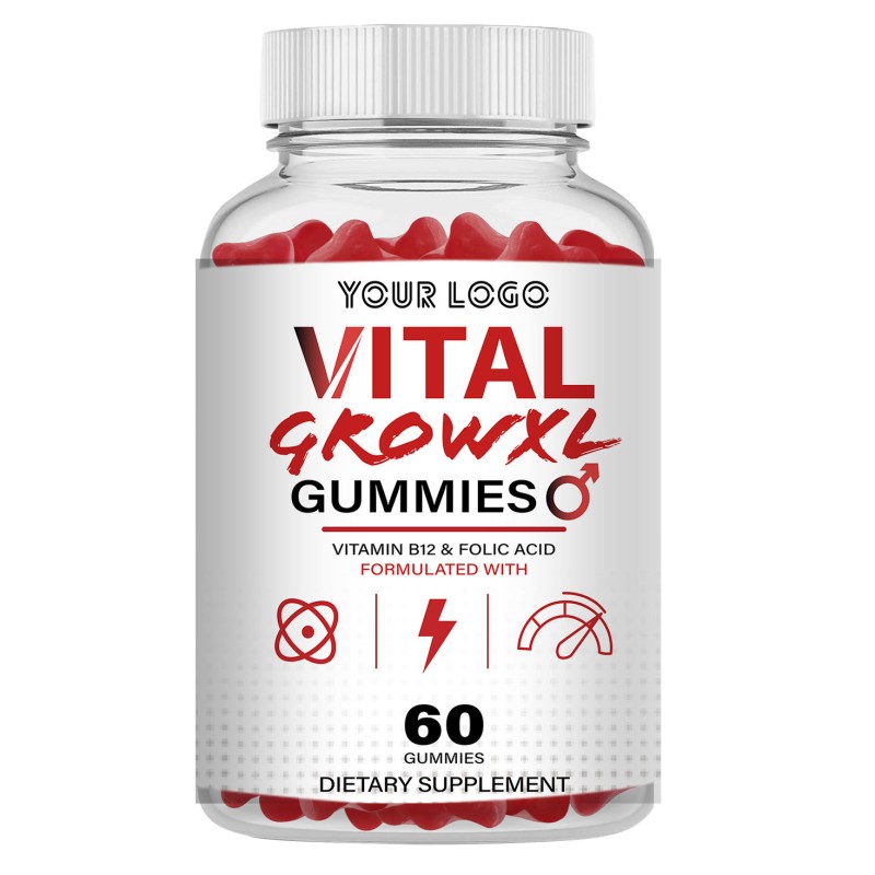 Vital Grow XL Men's Gummies with Zinc and Vitamin B12 - Boost Male Energy, Enhance Endurance and Muscle Growth