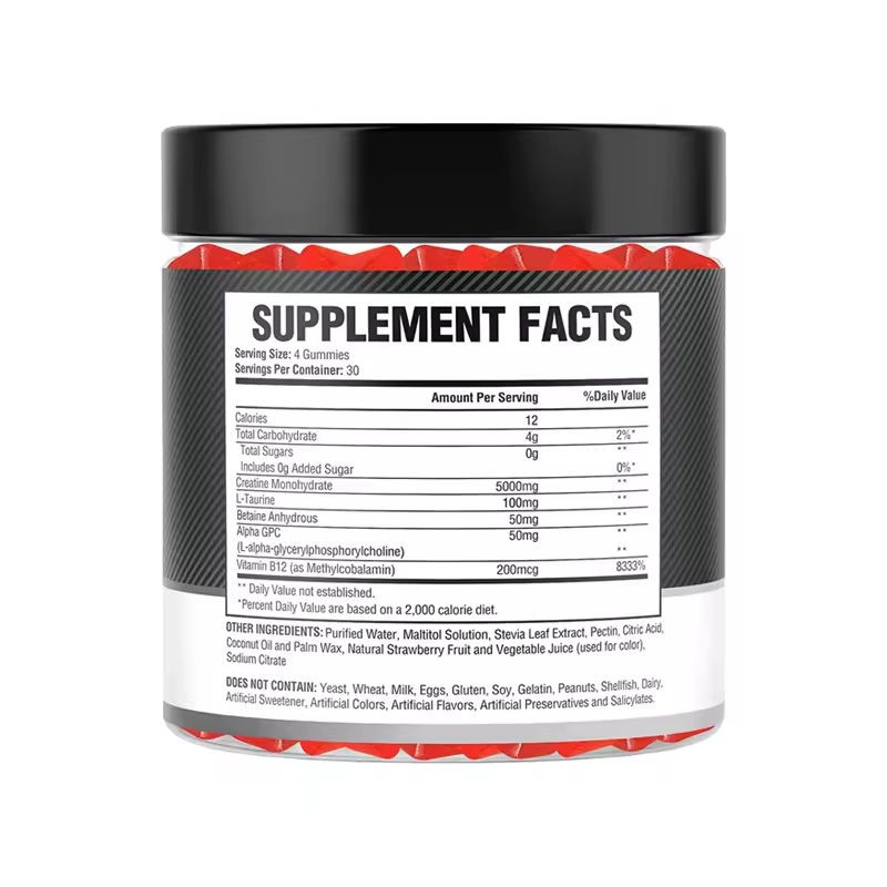Sugar-Free OEM Creatine Monohydrate Gummies for Pre-Workout Energy Boost