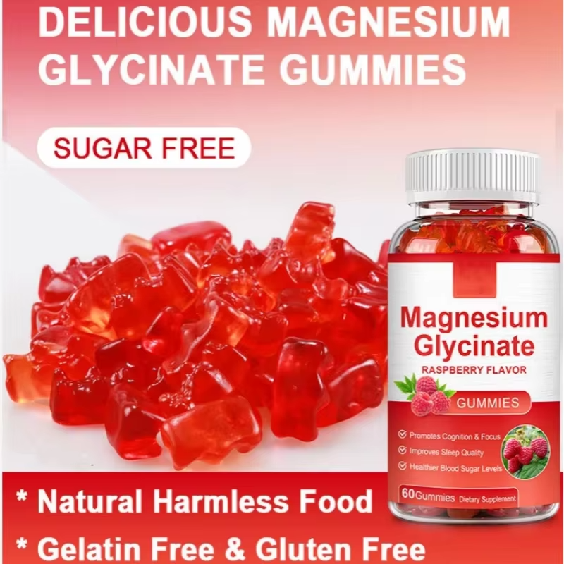 Sugar-Free Magnesium Glycinate Gummies with Potassium Herbal Supplements for Sleep and Immune Support