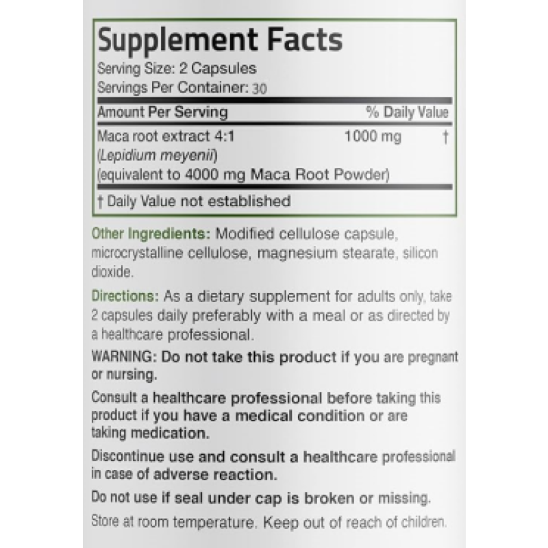 OEM Supports Energy Stamina Reproductive Health Maca Root Capsules Supplement for Men Maca Capsules