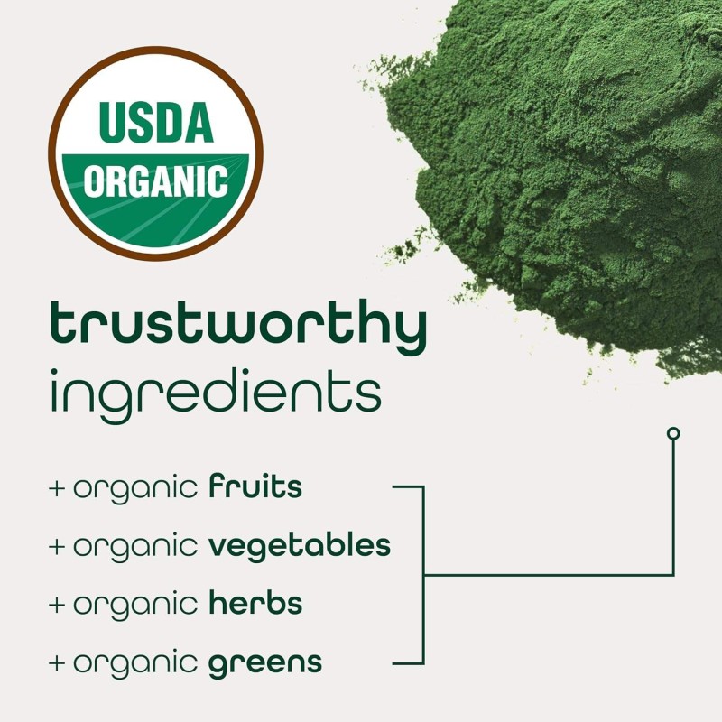 OEM Organic Super Greens Powder with Probiotics, Enzymes, Vitamins for Detox and Digestion