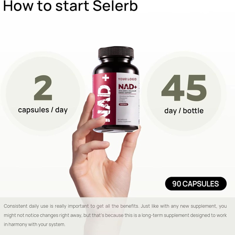 Women's NAD+ Supplement Complex | Resveratrol & CoQ10 Cellular Renewal Capsules | Skin Vitality & Energy Boost