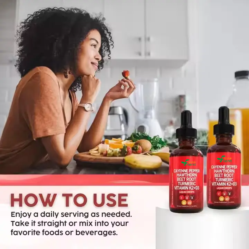 Capsaicin Supplement Drops Immune System Support Digestion Circulatory Heath for Adults Cayenne Pepper Drops Beet Root