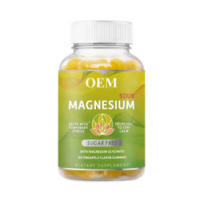 OEM Calcium Magnesium Zinc Gummies Supplement for Stress Relief & Sleep Support - Sugar Free Pineapple Gummies for Kids & Adults