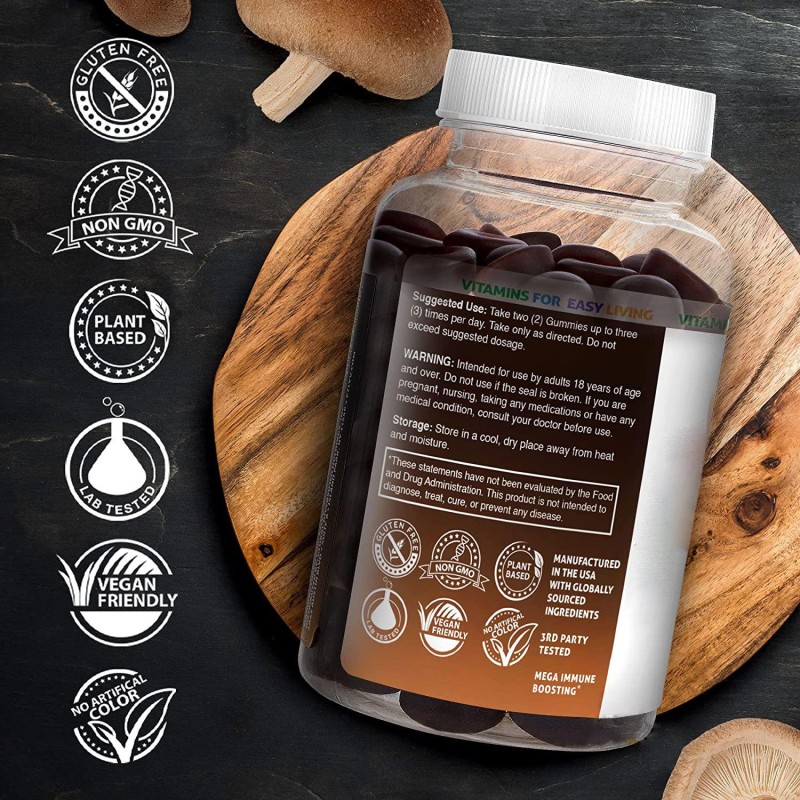 Hot Selling Mushroom Gummies for Brain Boost, Immune Support & Energy  10 Blend Formula for Men & Women