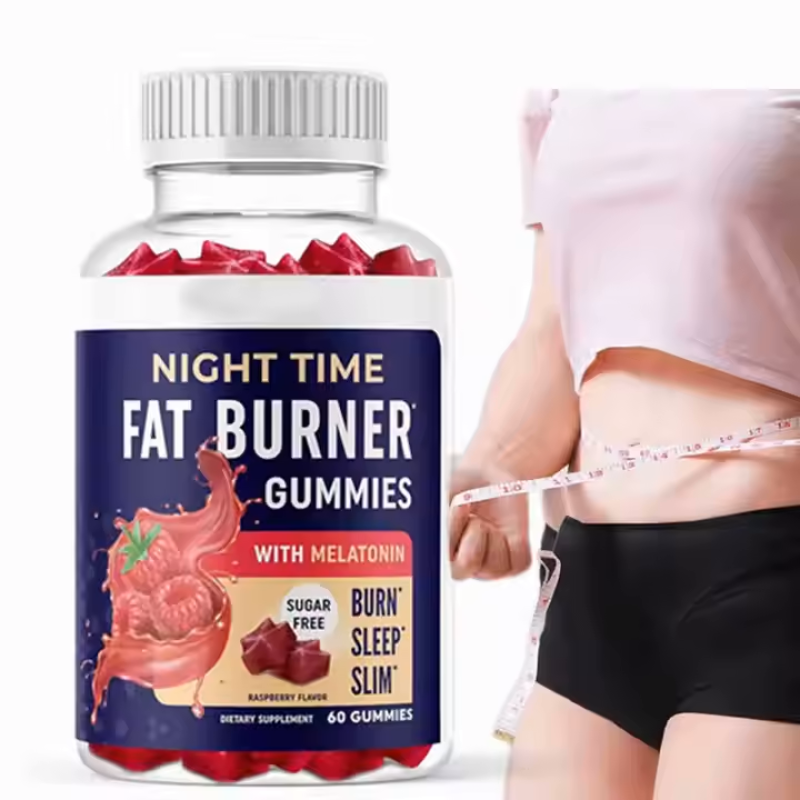 Night Fat Burner Gummies with Melatonin Green Coffee Bean for Adults Weight Loss and Sleep Support