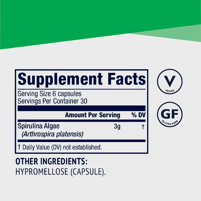 Certified Organic Spirulina 1000mg Capsules - Energy, Immunity & Natural Detox Support