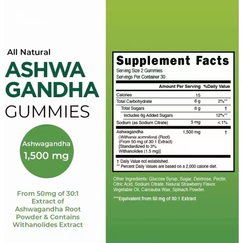 Private Label Supplement Bear Flavor Antioxidant Vitamins for Men Ashwagandha Gummies With Maca Root
