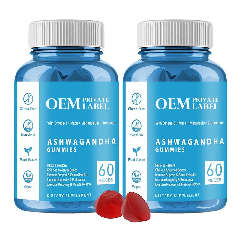 Organic Ashwagandha Root Extract Gummies - Stress Relief & Sleep Aid Supplement, Vegan Gummy Bears for Relax & Immune Support