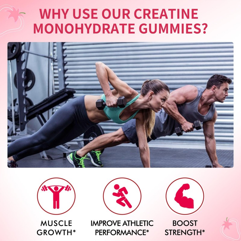 OEM Private Label Sugar-Free  Creatine Monohydrate Gummies for Pre-Workout Energy Boost