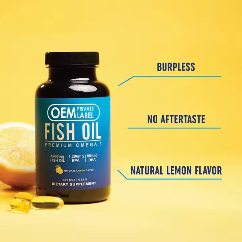 Premium Omega 3 Softgels Capsules Support Brain Health Fish Oil DHA Algae Oil Deep Sea Fish Oil Capsules