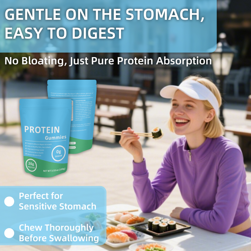 Custom Vegan Protein Gummies Plant-Based Sugar-Free Nutrition Powder Sports Fuel for Adults Not for Pregnant Women