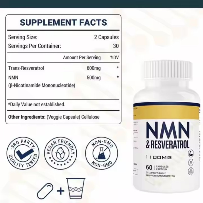 Resveratrol NMN Supplements Loose NMN Anti-aging Nicotinamide Mononucleotide Resist Free Radicals Heart Health