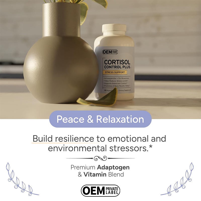 OEM Cortisol & Vitamin Blend Capsules - Promote Relaxation, Stable Sleep, and Balanced Cortisol Levels