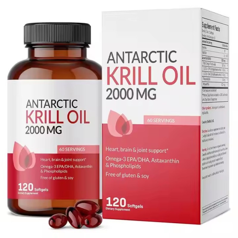 Hot Selling TK Product _ Antarctic Krill Oil Softgel Supplement Antarcic_krill_oil Bottle 120 Capsules Per Bottle